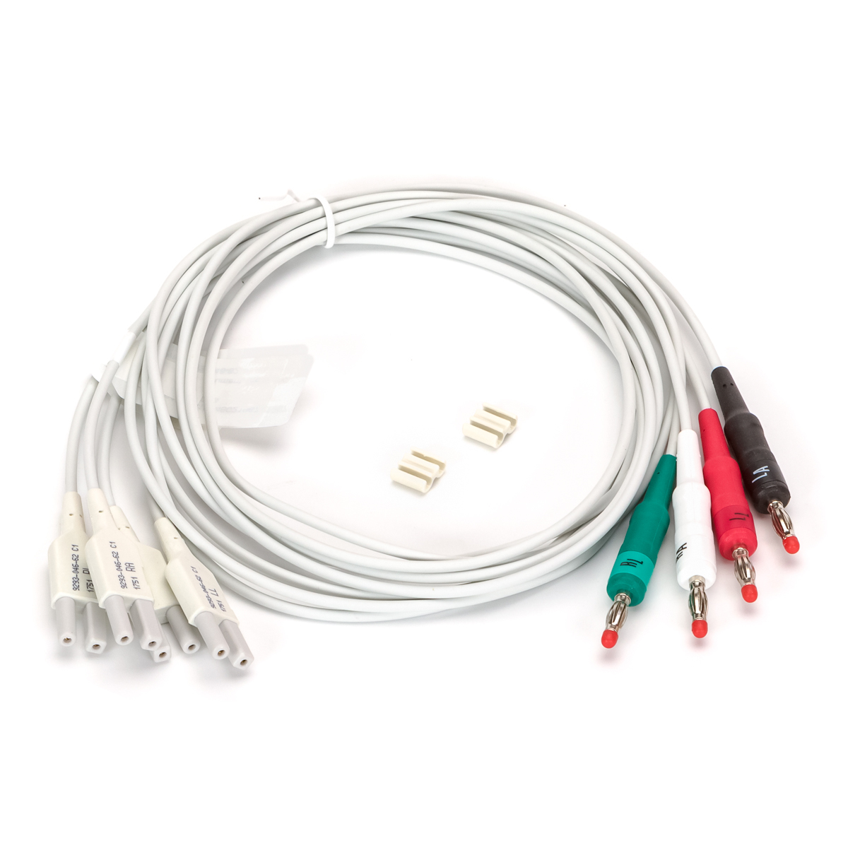 Leadwire Set, Replacement, AHA, Limb Leads w/ Banana Plugs for WAM or AM12, Gray (1/EA) by Hillrom/Welch Allyn  ID 9293-046-62
